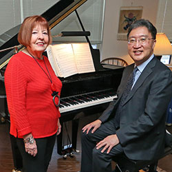 Dorothy Hollingsworth with Don Wright Faculty of Music Dean, Michael Kim